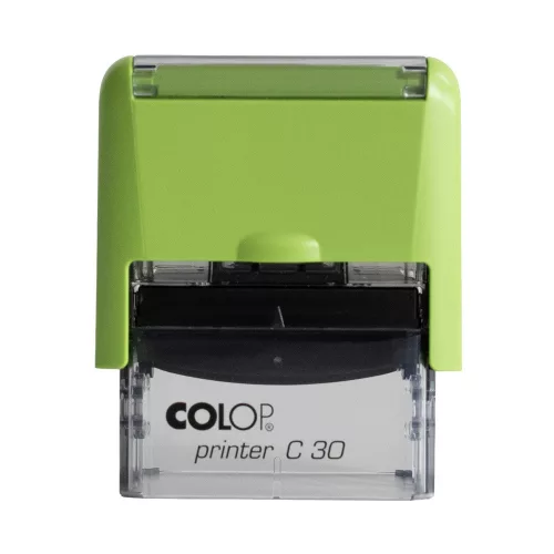 Bélyegző C30 Colop zöld átlátszó ház/kék párna