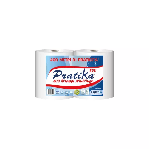 Ipari törlő 2 rétegű tekercses átmérő: 25,5 cm 800 lap/200 m/tekercs 2 tekercs/karton Paperdi Pratika 800_BI8S800