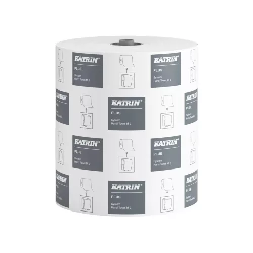 Kéztörlő 2 rétegű tekercses átmérő: 19 cm perforáció 6 tekercs/karton System Katrin_97449 fehér