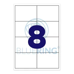 Etikett címke, 99,1x67,7mm, 100 lap, 8 címke/lap Bluering