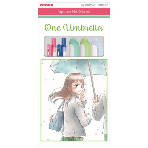 Írószer készlet, Zebra Manga Set, One Umbrella, 5 darabos
