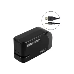   Tűzőgép elektromos 20lap, 24/6 és 26/6  elemmel és USB kábelel is működtethető fekete EAGLE EG-1610