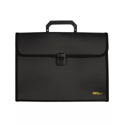   Irattartó táska, harmonikatáska, 13 rekeszes füles csatos EVOffice fekete