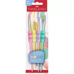   Ecsetkészlet, 4, 8, 10, 12, puha tapintású pasztell kerek/lapos Faber-Castell 4klf. testszín