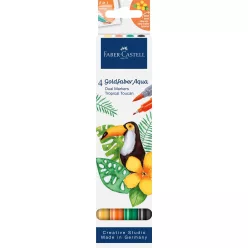   Rostirón, filctoll készlet akvarell kétvégű GOLDFABER AQUA Trópusi tukán Faber-Castell 4klf. szín