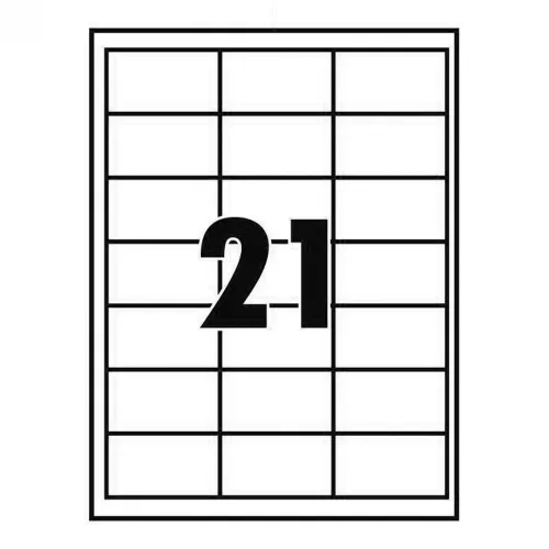 Etikett címke, 63,5x38,1mm, 100 lap, 21 címke/lap