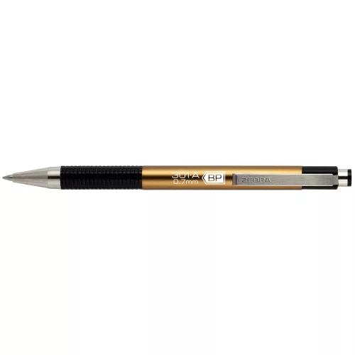 Golyóstoll 0,7mm, metál pezsgő test, Zebra F-301A, írásszín kék