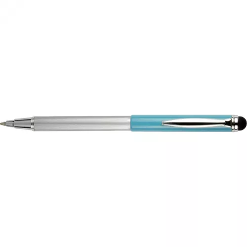 Golyóstoll metál világoskék test, Zebra Stylus Telescopic, írásszín kék
