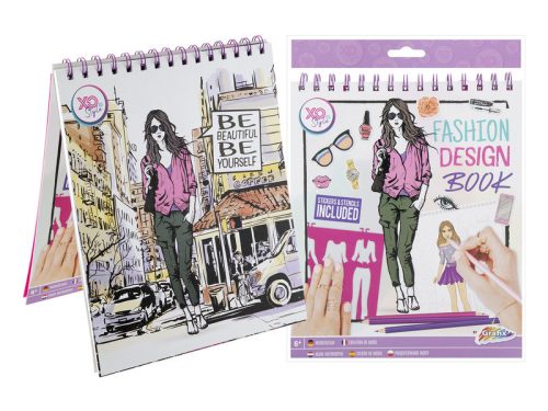 Grafix - Divattervező könyv 36 lap+5 sablon+matricák