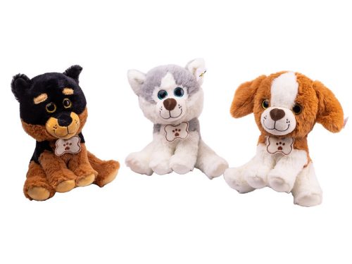 Ülő kutyus plüss csonttal