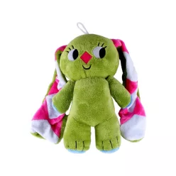 Kockásfülű nyúl álló plüssfigura - 23 cm