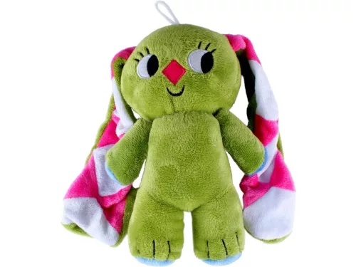 Kockásfülű nyúl álló plüssfigura - 23 cm