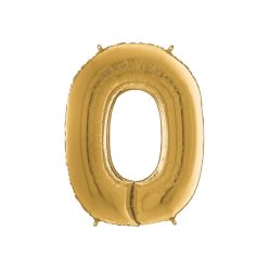 Héliumos fólia lufi, 0-as szám, 65 cm, arany
