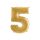 Héliumos fólia lufi, 5-ös szám, 65 cm, arany