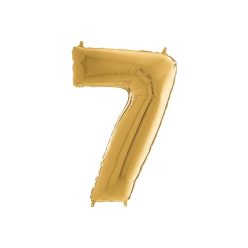 Héliumos fólia lufi, 7-es szám, 65 cm, arany