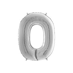 Héliumos fólia lufi, 0-as szám, 65 cm, ezüst