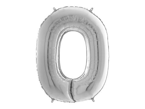 Héliumos fólia lufi, 0-as szám, 65 cm, ezüst