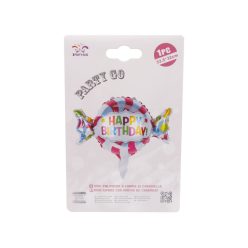 Fólia lufi 33 cm Happy Birthday cukorka