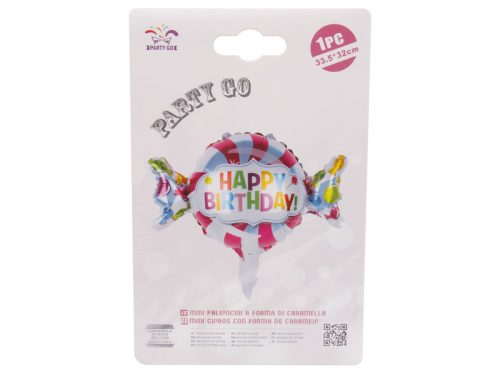Fólia lufi 33 cm Happy Birthday cukorka