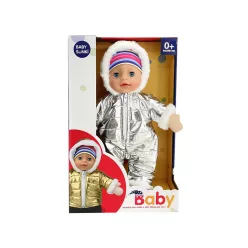 Beszélő baba kabátban, 30 cm