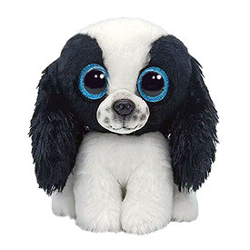 BOOS plüss figura SISSY, 15 cm - fekete/fehér kutya