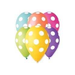 Gumi lufi, pasztel, pöttyös, 10 db /csomag 30 cm