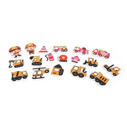   Szivacs fürdőjáték hálóban, járművek és emberek, 18 db