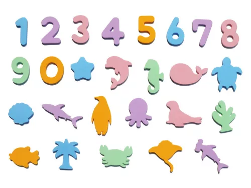 Számok és tengeri állatok fürdőjáték (26 db)