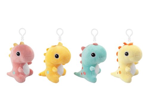 Plüss dínós kulcstartó, 12 cm, 4 féle