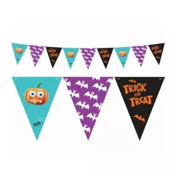 Trick or Treat papír zászlófüzér 9 zászlóval 250 cm