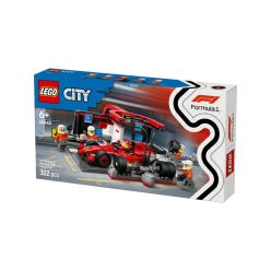   LEGO City 60443 F1-es boxutca és személyzet, Ferrari autóval