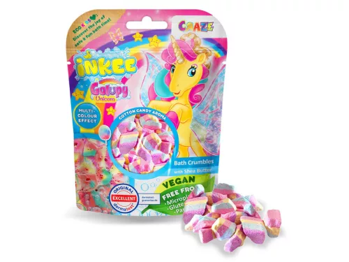 Inkee, vegan fürdő kristály Unikornis, vattacukor aromájú