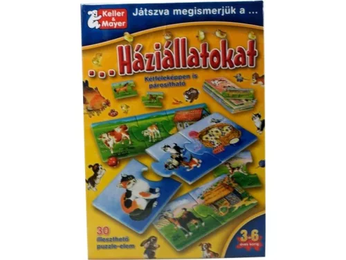 Játszva megismerjük a háziállatokat 30 darabos puzzle