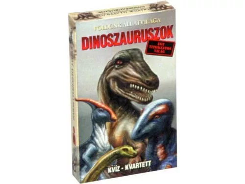 Dinoszauruszok kvíz kvartett kártyajáték