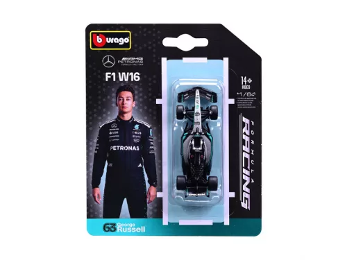 Bburago 1/64 F1 versenyautó - Mercedes-AMG Petronas F1 W16 Team  Russel