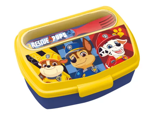 Műa. Mancs Őrjárat szendvicstartó, kanál+villa