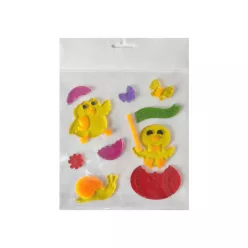 Ablakzselé csibék+csiga  20x25
