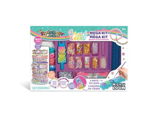 Rainbow Loom, gumikarkötőkészítő gyöngyökkel, megaszett