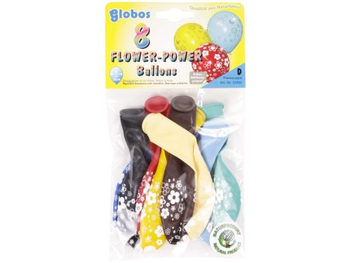 Virágos lufi 8 darabos készlet - 30 cm