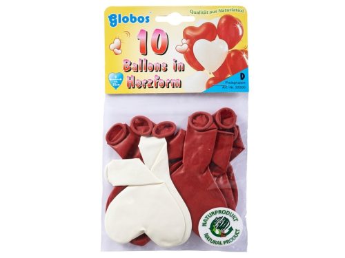 Szív alakú lufi 10 darabos készlet - 25 cm