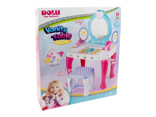 Unikornisos fésülködőasztal székkel