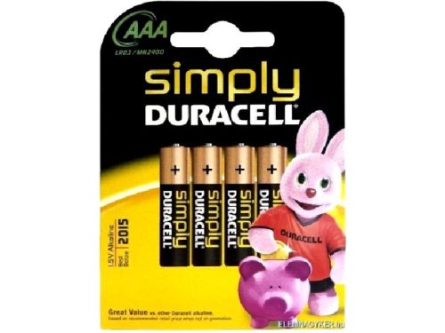 Duracell AAA mikro elem 4 darabos készlet