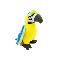 Papagáj plüssfigura - kék-sárga, 15 cm