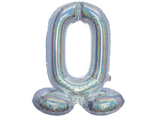 Ezüst színű hologramos lábas lufi - 0