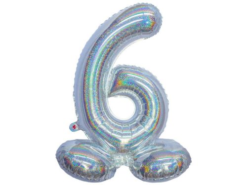 Ezüst színű hologramos lábas lufi - 6