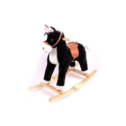 Hintaló hosszú sörénnyel - fekete