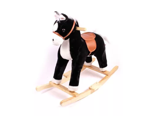 Hintaló hosszú sörénnyel - fekete