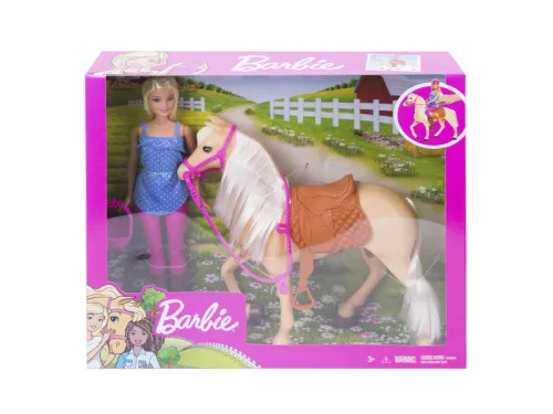Barbie lovas szett babával