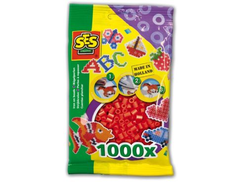 SES: Vasalható gyöngy 1000 darabos - piros