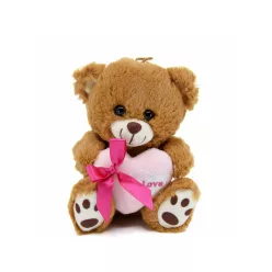 Maci szívvel 3f 15cm